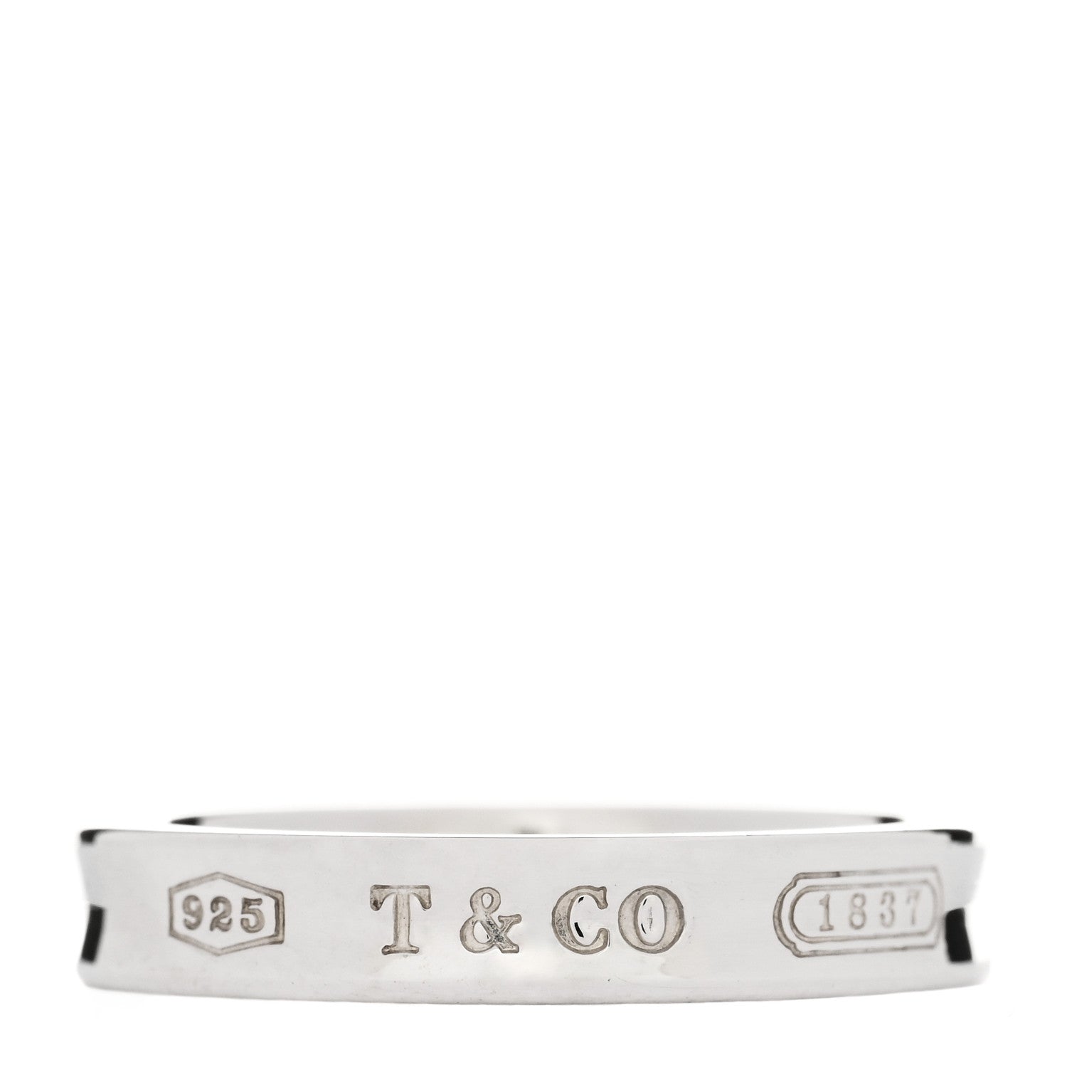 Tiffany Sterling Silver Narrow 1837 Band Ring 57 8 1 of 5