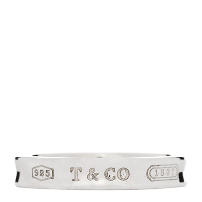Tiffany Sterling Silver Narrow 1837 Band Ring 57 8 1 of 5