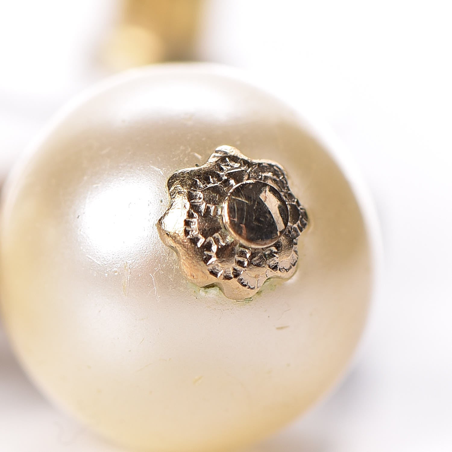 Chanel Crystal Pearl CC Drop Earrings Gold 6 of 6