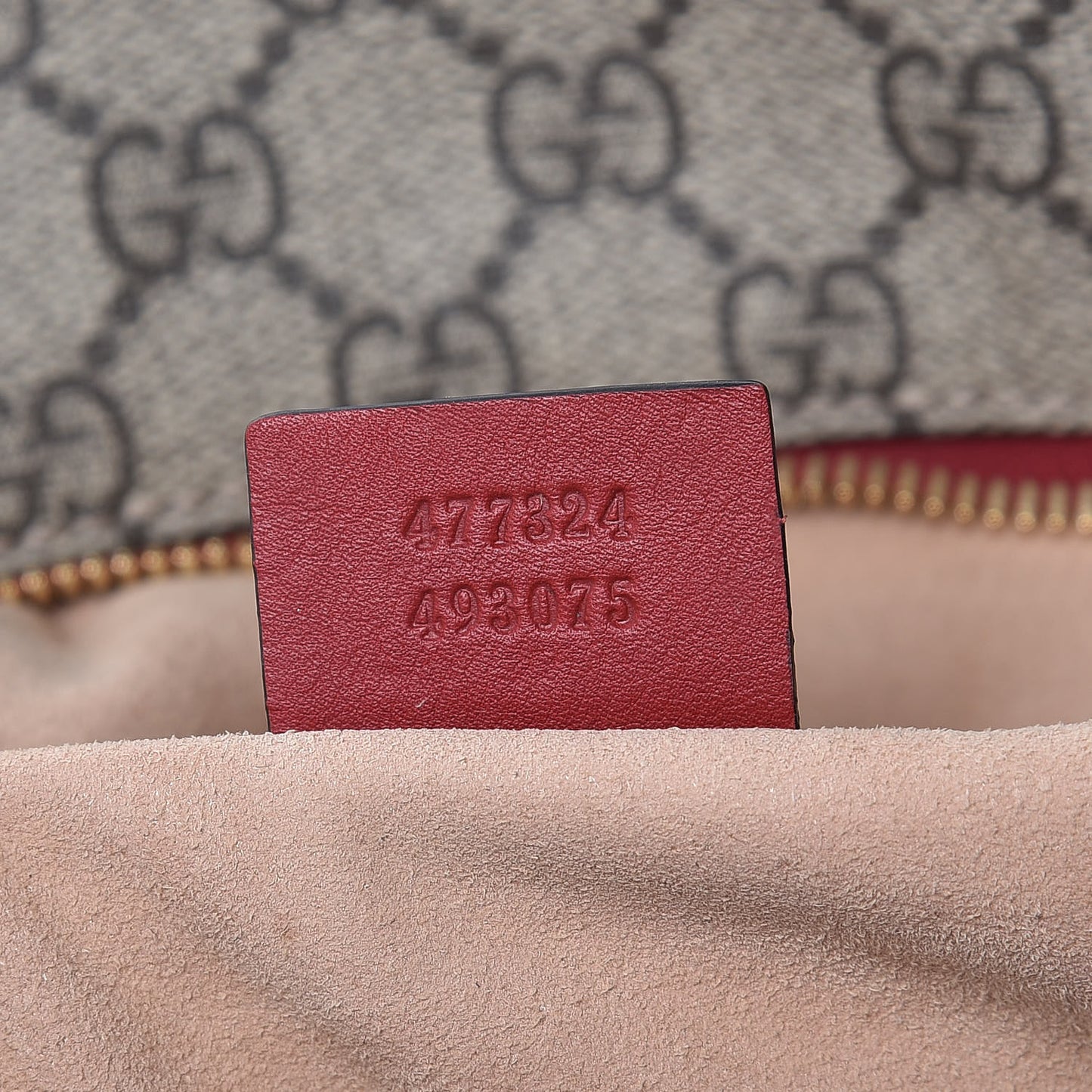 GG Supreme Monogram Large Linea A Hobo Red