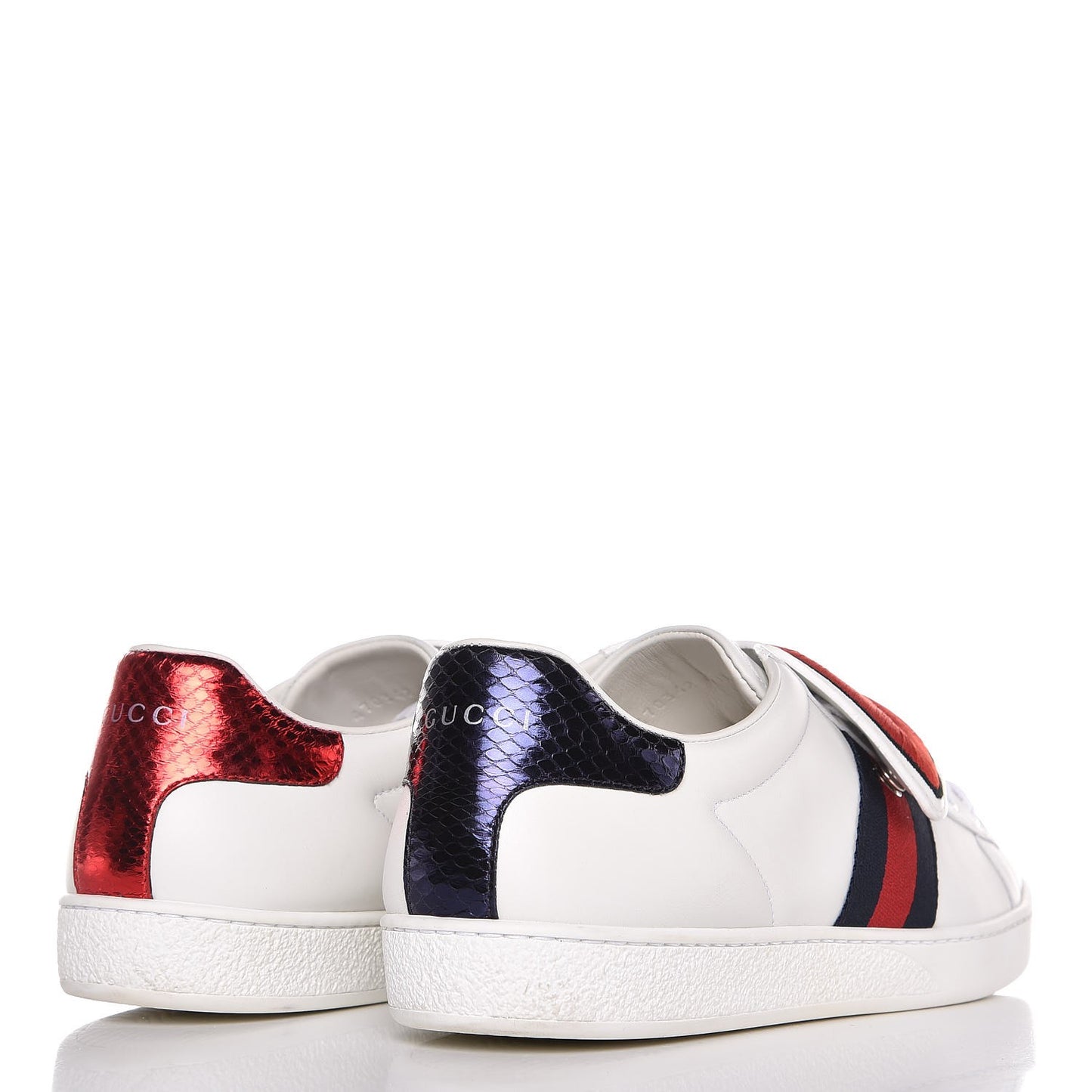 Calfskin Ayers Web Blind for Love Embroidered Ace Sneakers 40.5 White