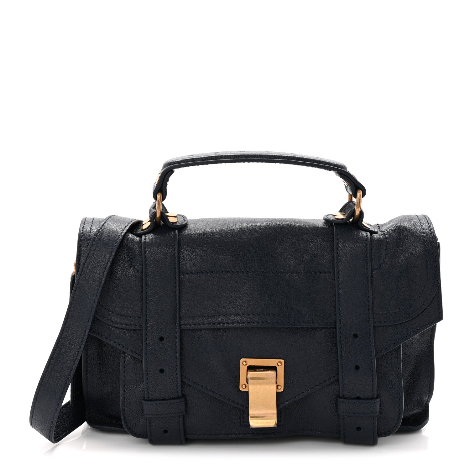 Proenza Schouler Lambskin Tiny PS1 Satchel Midnight 1 of 10
