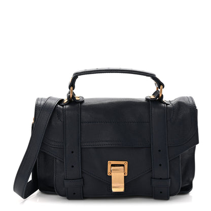 Proenza Schouler Lambskin Tiny PS1 Satchel Midnight 1 of 10