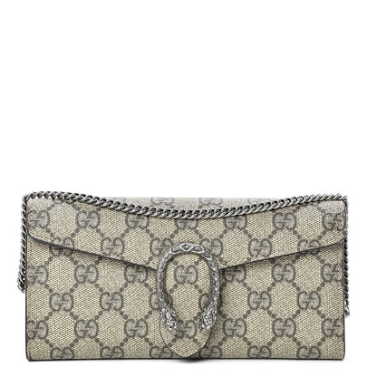 Gucci GG Supreme Monogram Dionysus Chain Clutch Wallet Beige Taupe 1 of 9
