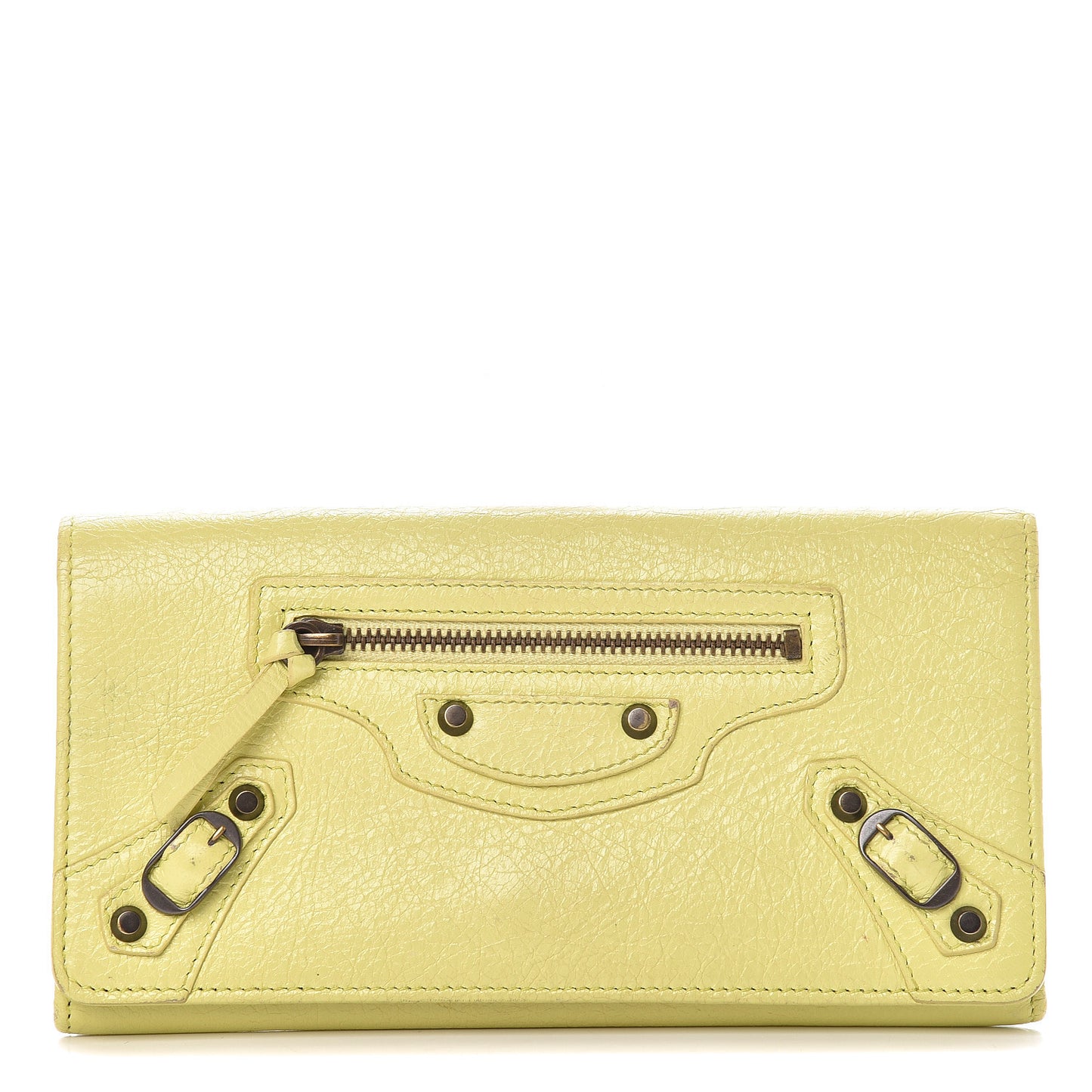 Agneau Classic Hardware Money Wallet Jaune Citronnade