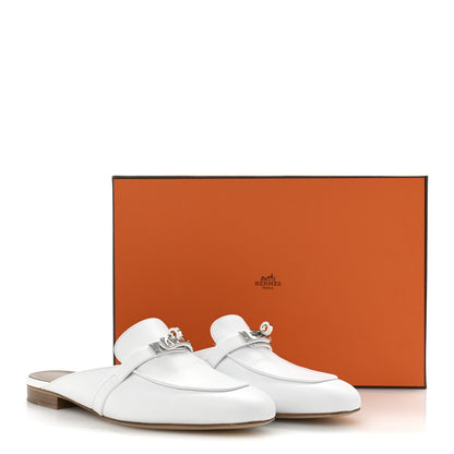 Hermes Calfskin Oz Mules 39.5 White 12 of 12