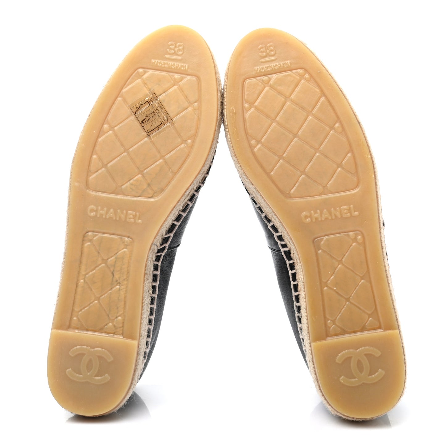 Lambskin CC Espadrilles 38 Black