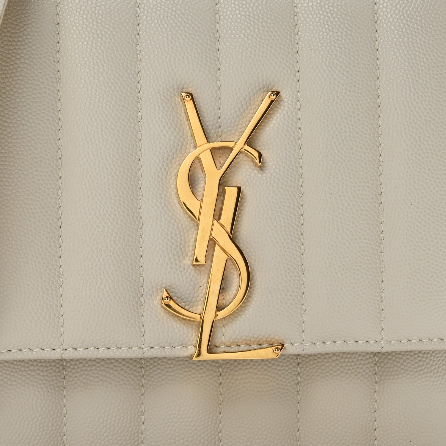 Saint Laurent Grain De Poudre Matelasse Monogram Medium Vicky Chain Bag Crema Soft 8 of 10