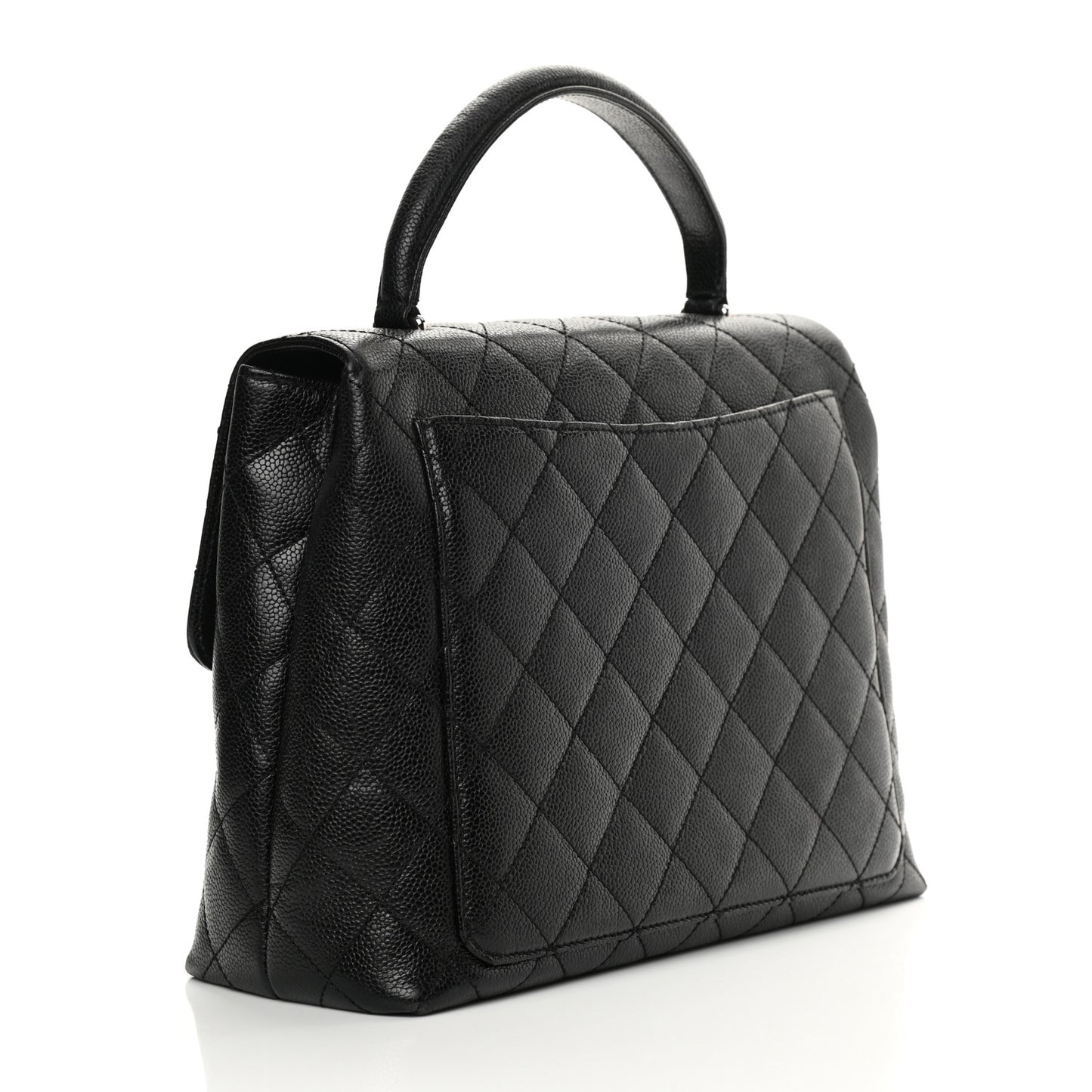 Caviar Quilted Jumbo Kelly Flap Black