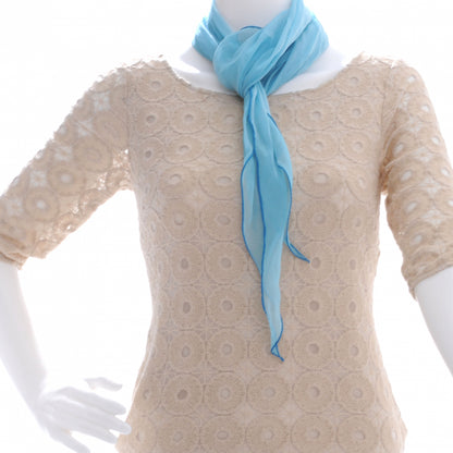 Hermes Silk Mousseline Pointu Triangle Scarf Bleu 3 of 12