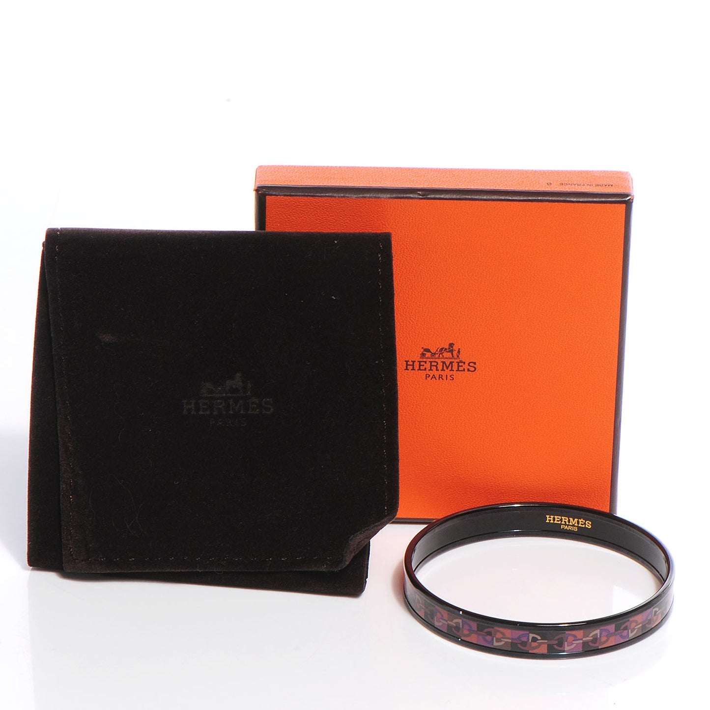 Enamel Printed Optique Chaine d'Ancre Narrow Bracelet 65 Purple
