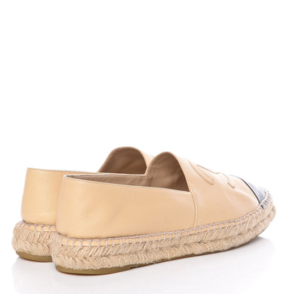 Chanel Lambskin CC Espadrilles 42 Beige Black 15 of 21