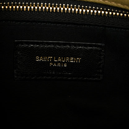 Saint Laurent Canvas Quilted Toy Loulou Puffer Monogram Chain Satchel Fir Green 6 of 10