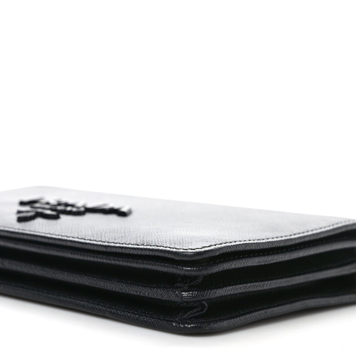 Prada Saffiano Lux Monochrome Chain Wallet Black 8 of 8