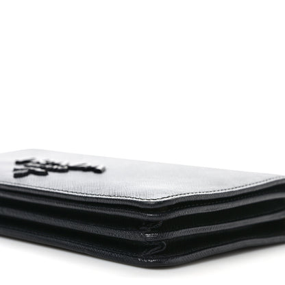 Prada Saffiano Lux Monochrome Chain Wallet Black 8 of 8