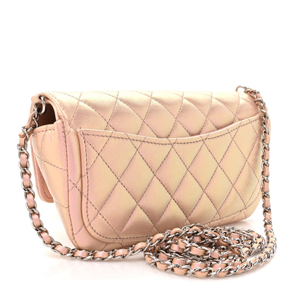 Chanel Iridescent Calfskin Quilted Glasses Case With Chain Pink 3 of 11