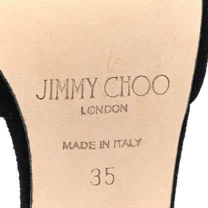 Jimmy Choo Suede Crystal Saeda 100 Pumps 35 Black 7 of 11