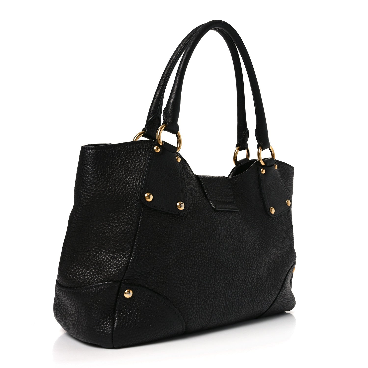 Prada Vitello Daino Pushlock Tote Black 4 of 17