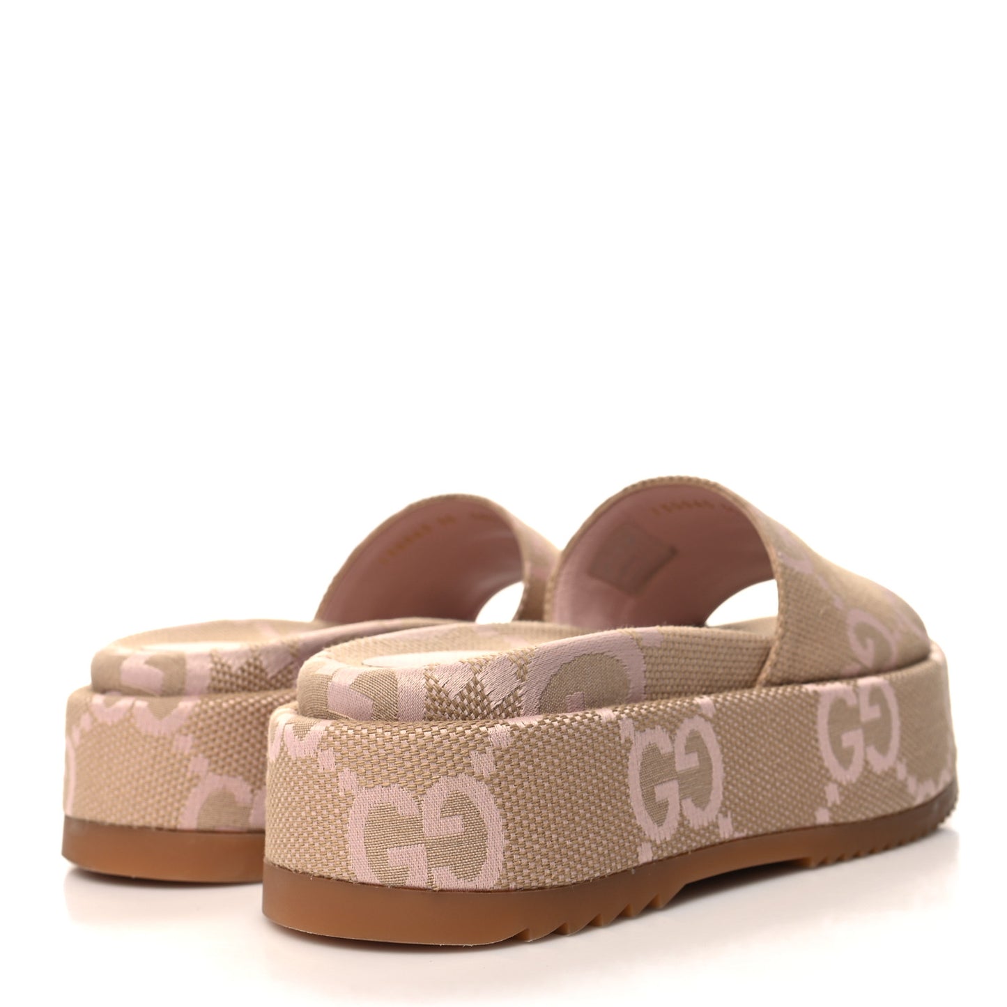Monogram Jumbo GG Angelina Platform 55mm Slide Sandals 35 Beige Perfect Pink