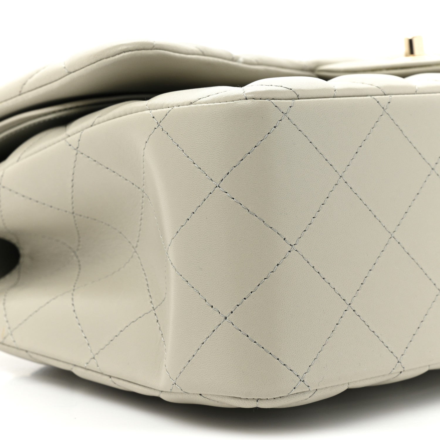 Chanel Lambskin Quilted Jumbo Double Flap Grey 10 of 11
