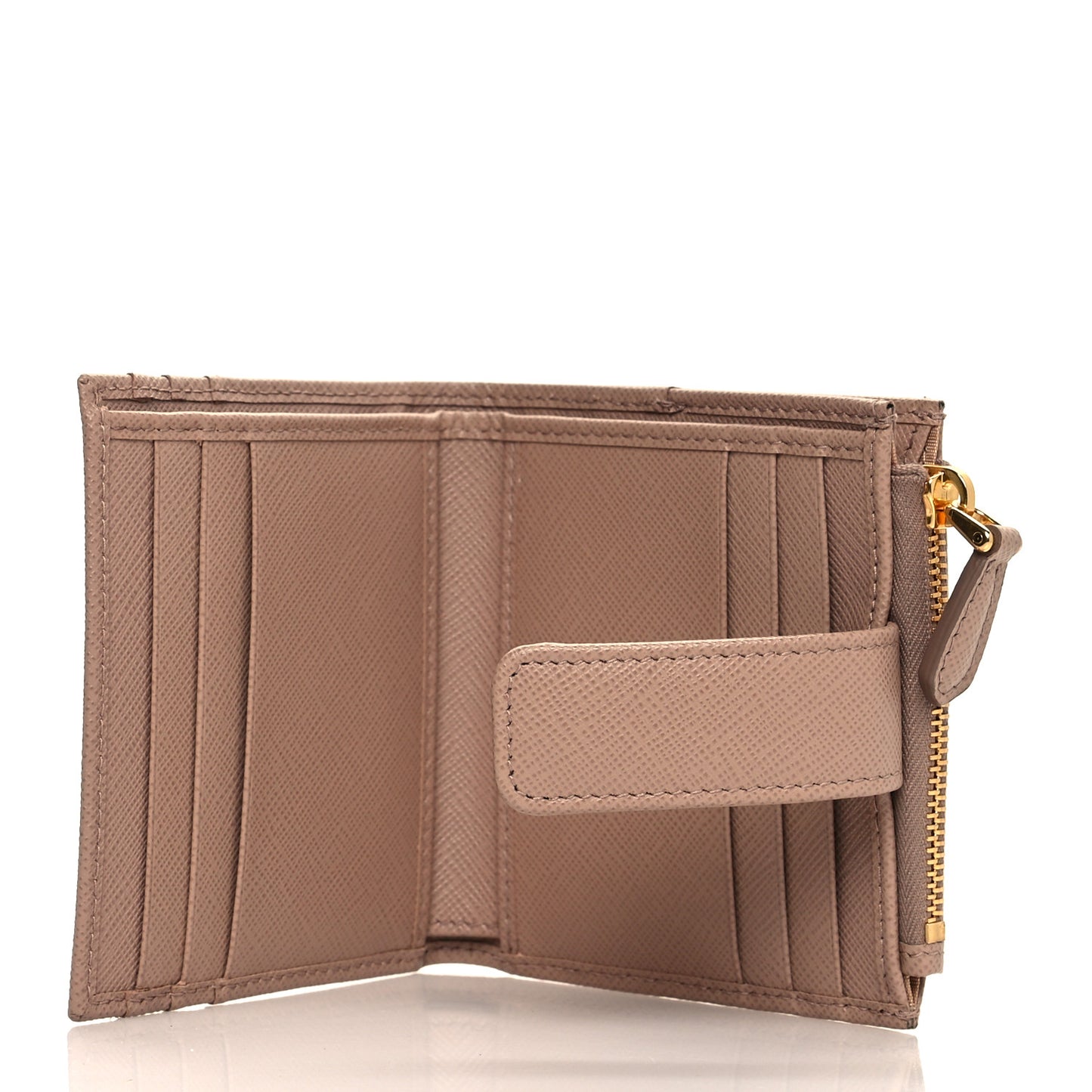 Saffiano Metal Card Holder Compact Wallet Cipria