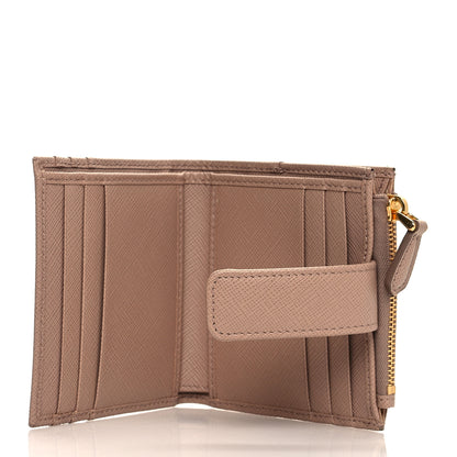 Prada Saffiano Metal Card Holder Compact Wallet Cipria 5 of 8