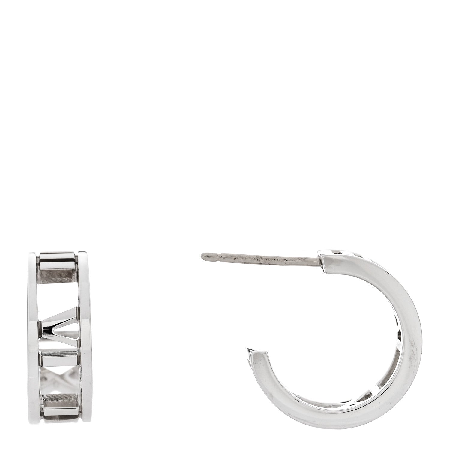 Tiffany Sterling Silver Small Atlas Open Hoop Earrings 1 of 5