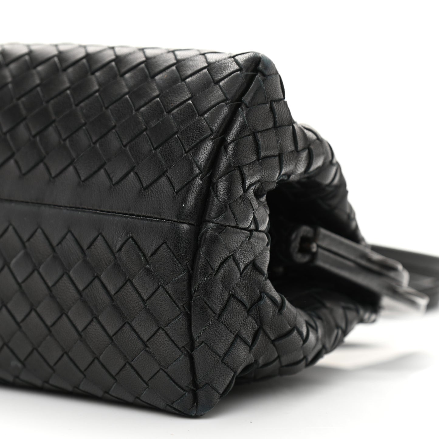 Nappa Intrecciato Frame Shoulder Bag Black