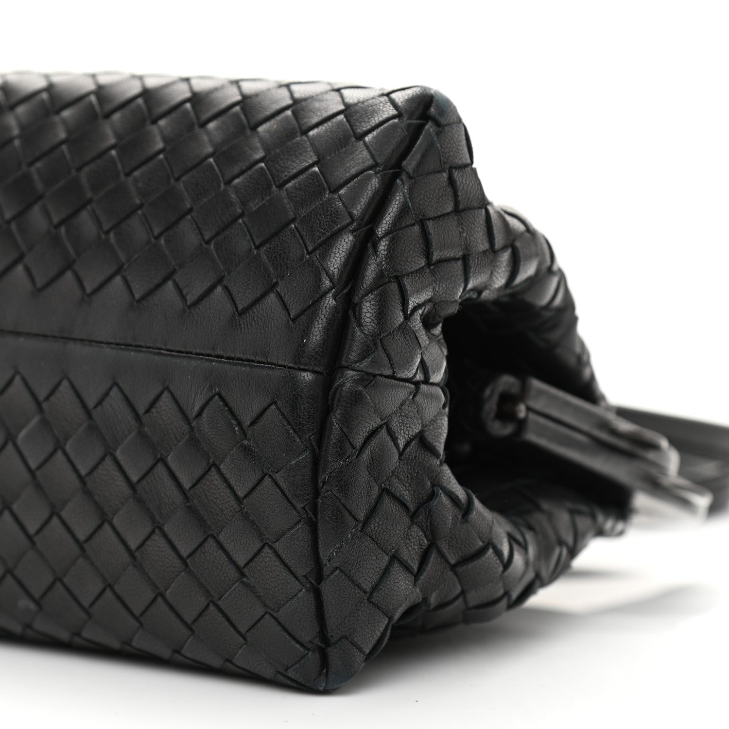 Bottega Veneta Nappa Intrecciato Frame Shoulder Bag Black 12 of 15