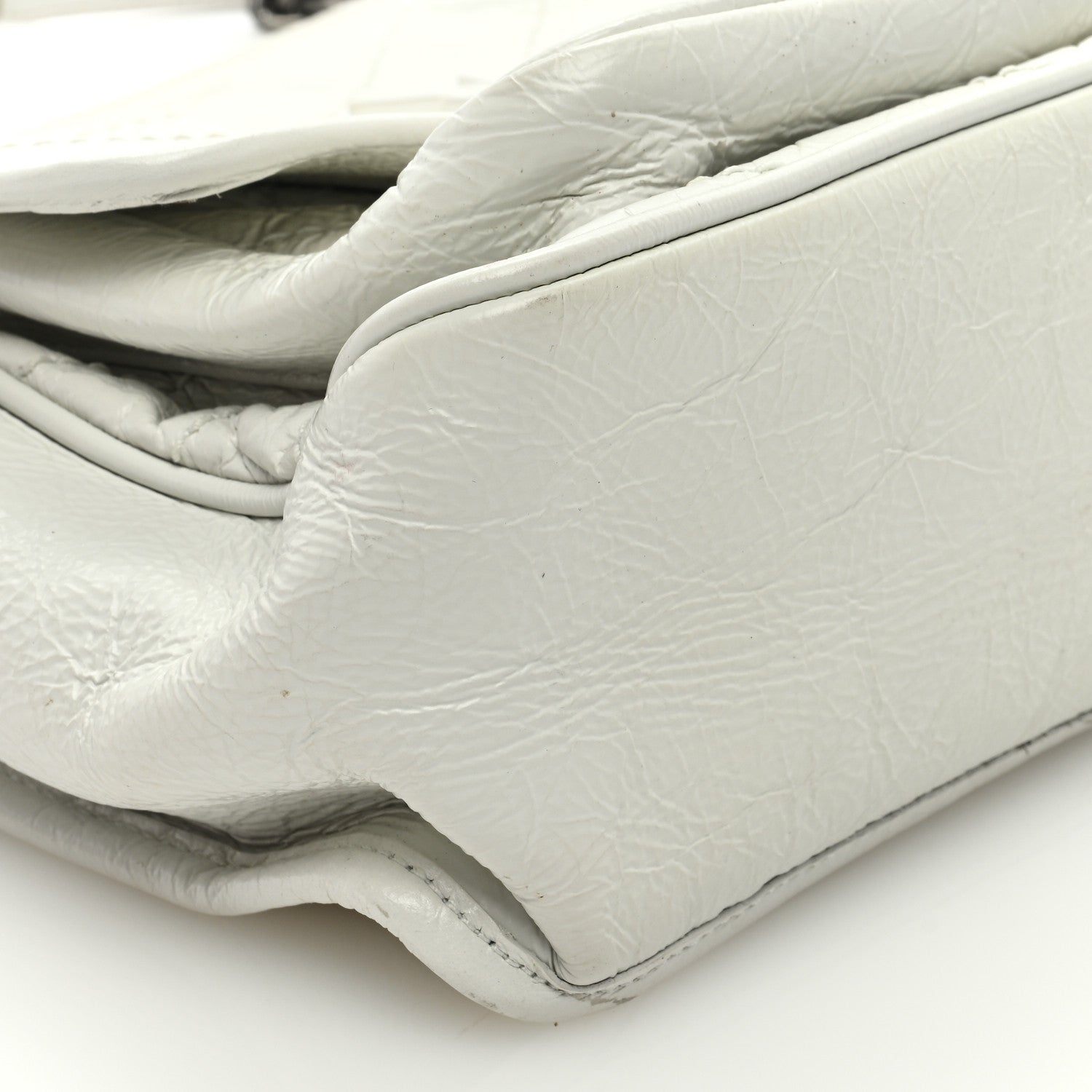 Saint Laurent Crinkled Calfskin Matelasse Monogram Medium Niki Chain Satchel Dirty White 7 of 8