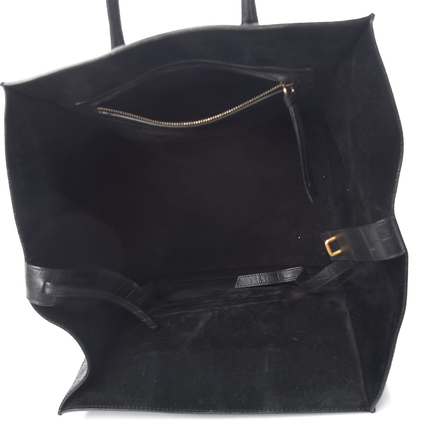 Crocodile Embossed Calfskin Medium Phantom Luggage Black