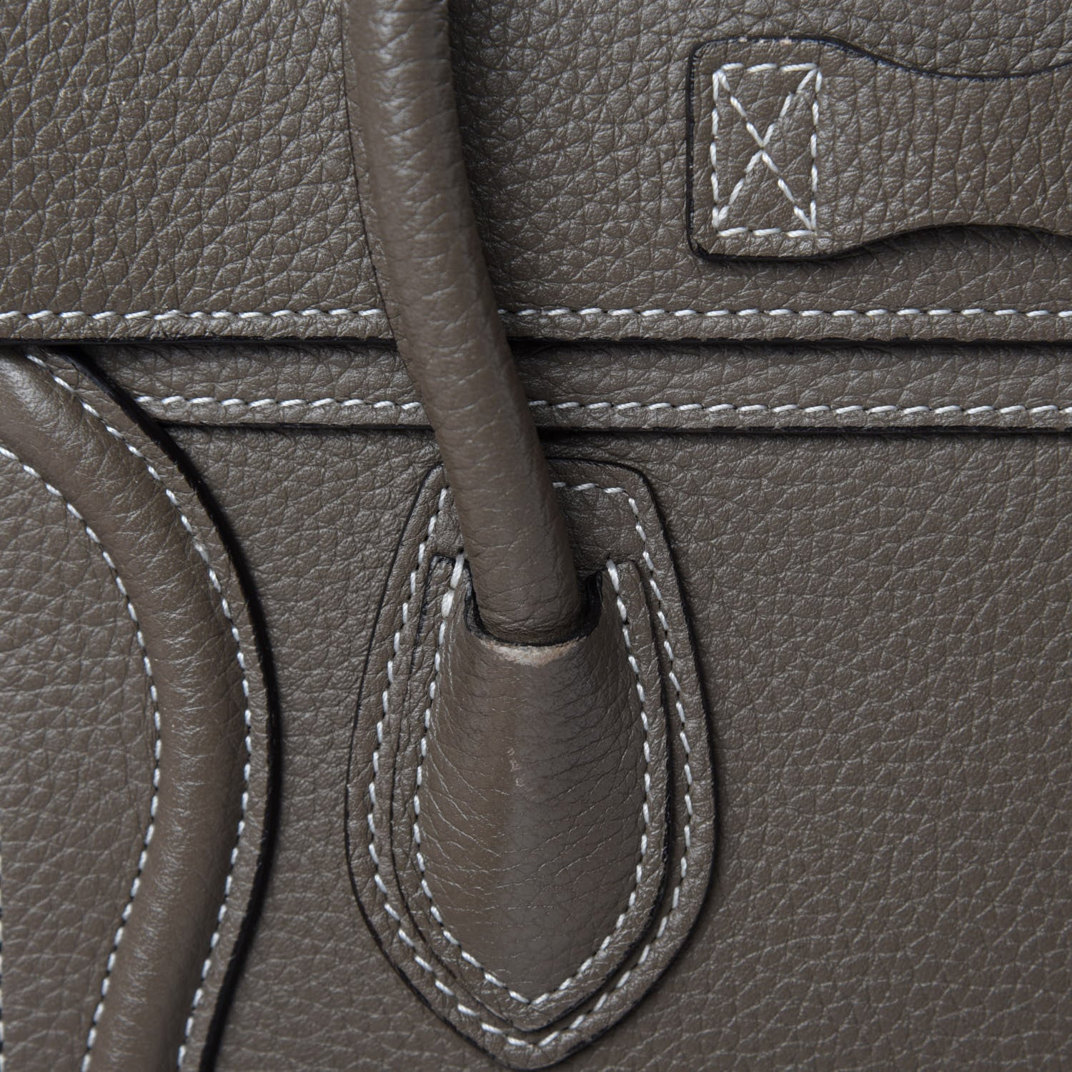 Celine Drummed Calfskin Nano Luggage Souris 12 of 20