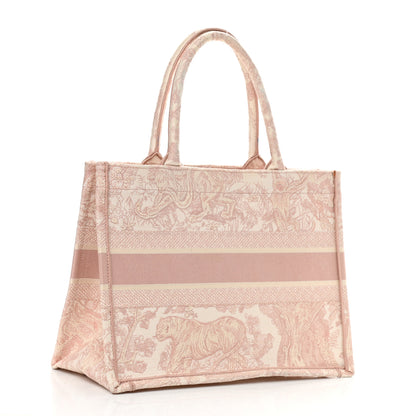 Christian Dior Canvas Embroidered Medium Dioriviera Toile De Jouy Book Tote Rose 3 of 14