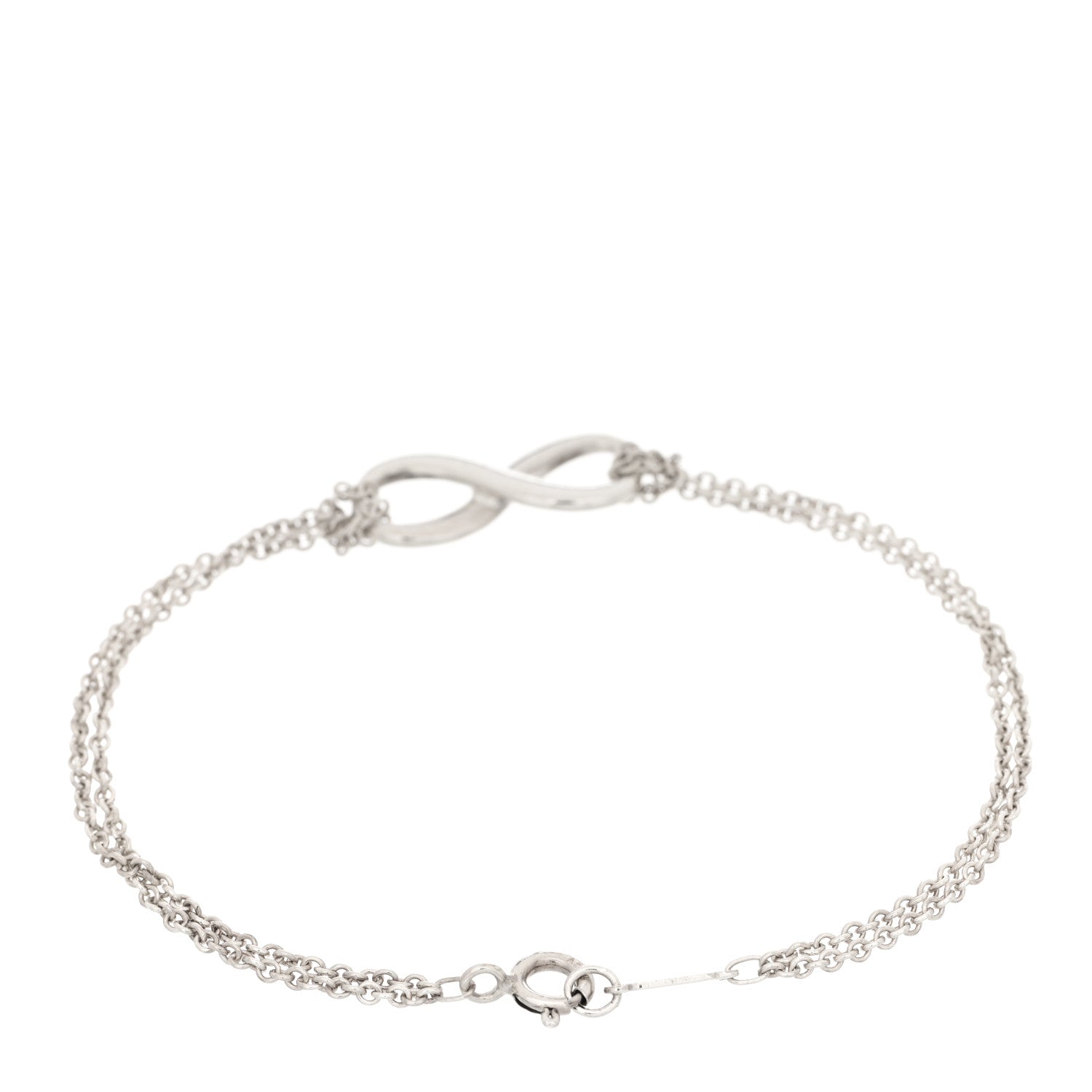 Tiffany Sterling Silver Infinity Double Chain Bracelet 2 of 3
