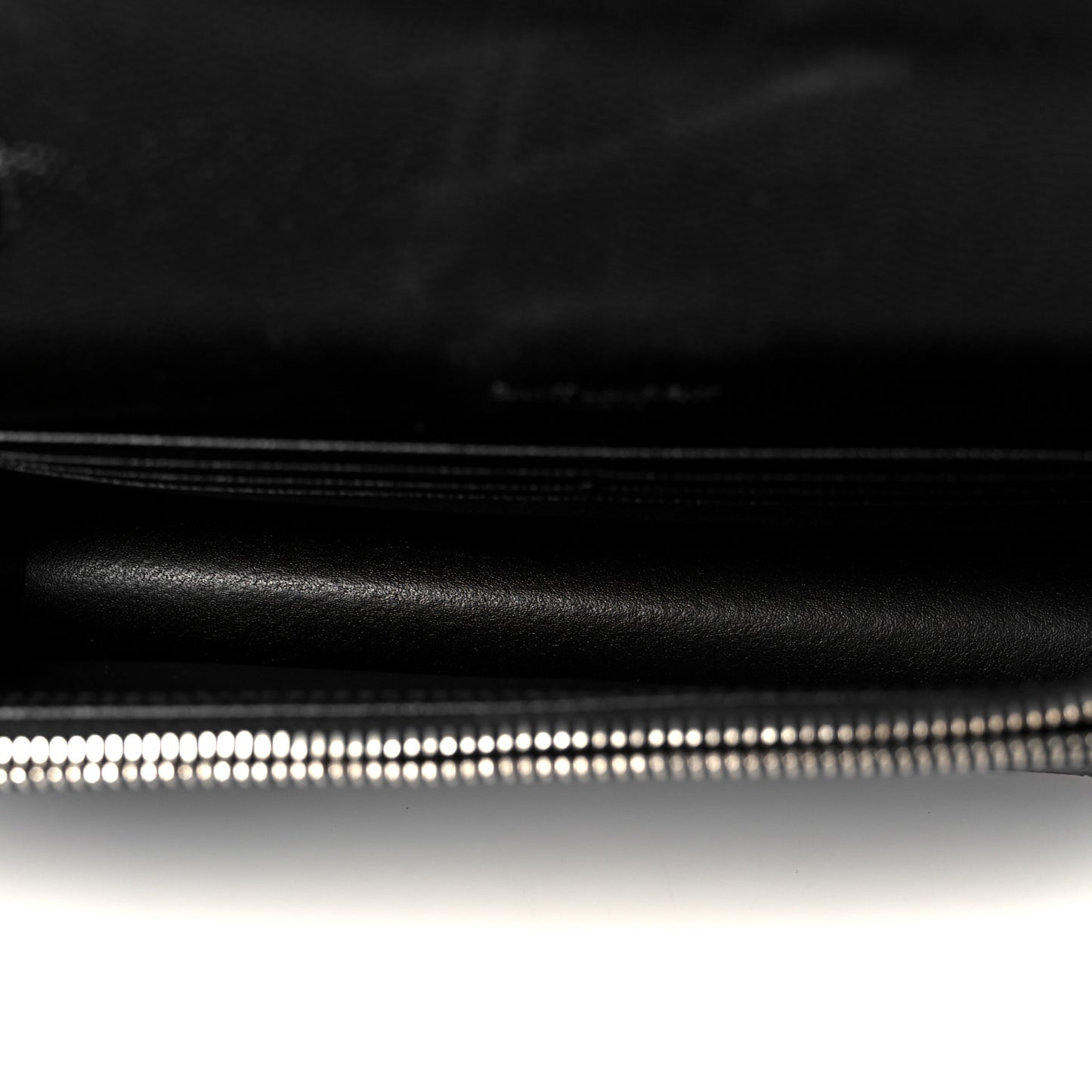 Grain De Poudre Matelasse Chevron Monogram Envelope Chain Wallet Black