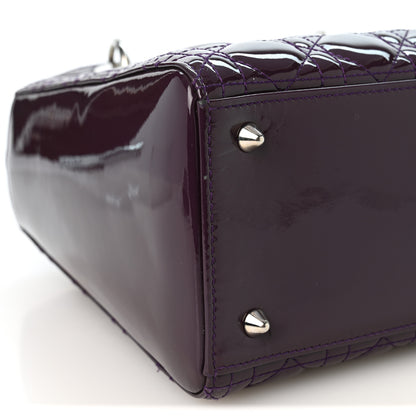 Christian Dior Patent Cannage Medium Lady Dior Purple 9 of 10