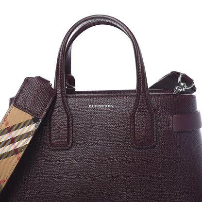 Burberry Grainy Calfskin House Check Small Banner Tote Mahogany Red 12 of 12