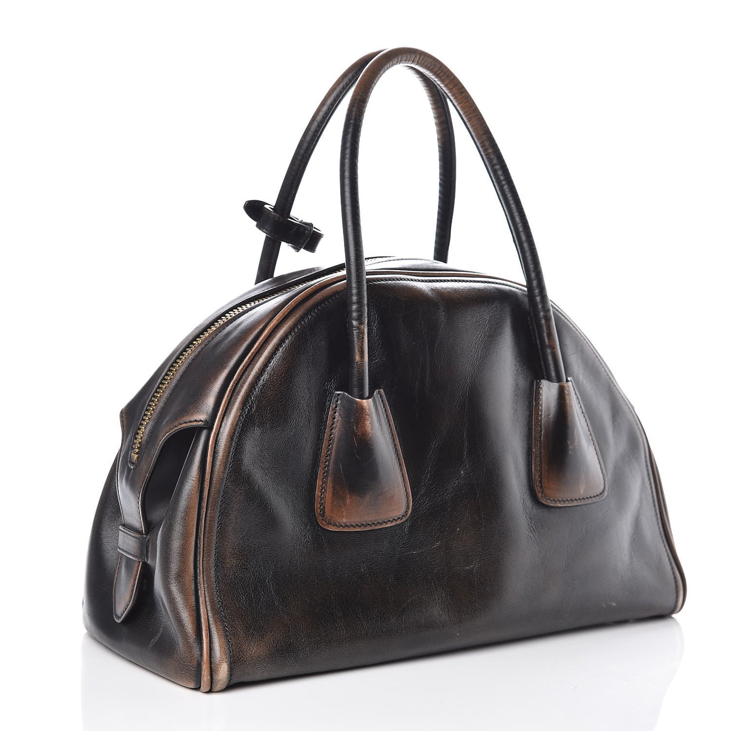 Vitello Vintage Bowling Bag Black