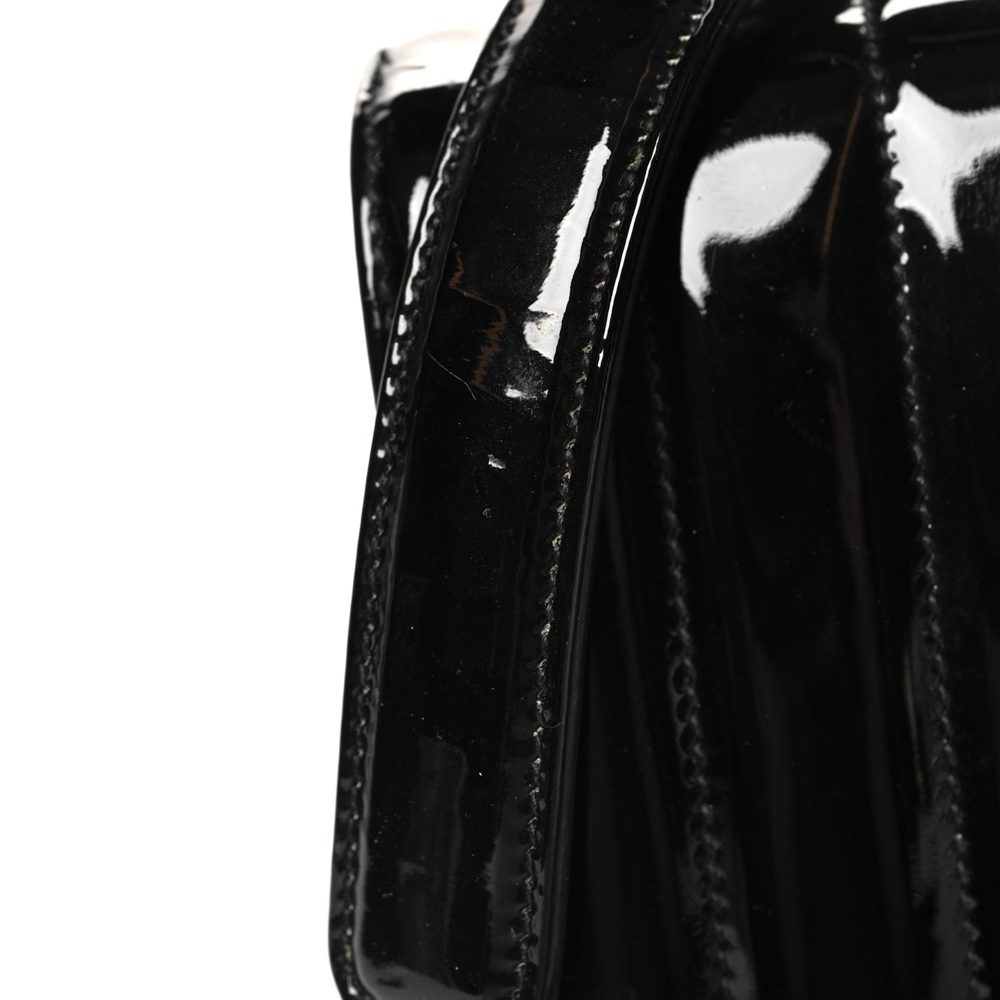 Patent Matelasse Monogram Small Vicky Chain Bag Black