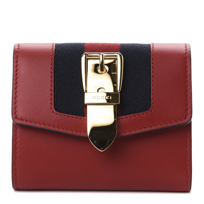 Gucci Calfskin Sylvie Wallet Hibiscus Red 1 of 9