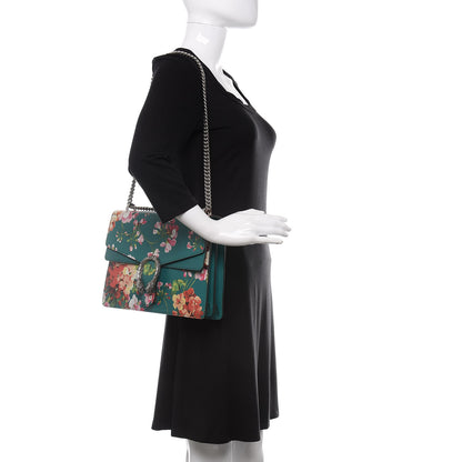 Gucci Calfskin Blooms Print Medium Dionysus Shoulder Bag Bright Emerald Multicolor 3 of 11