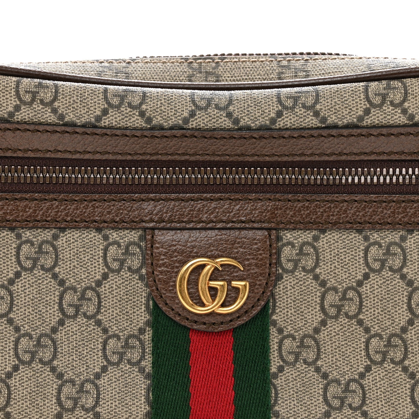 Soft GG Supreme Monogram Medium Ophidia Belt Bag Dark Brown