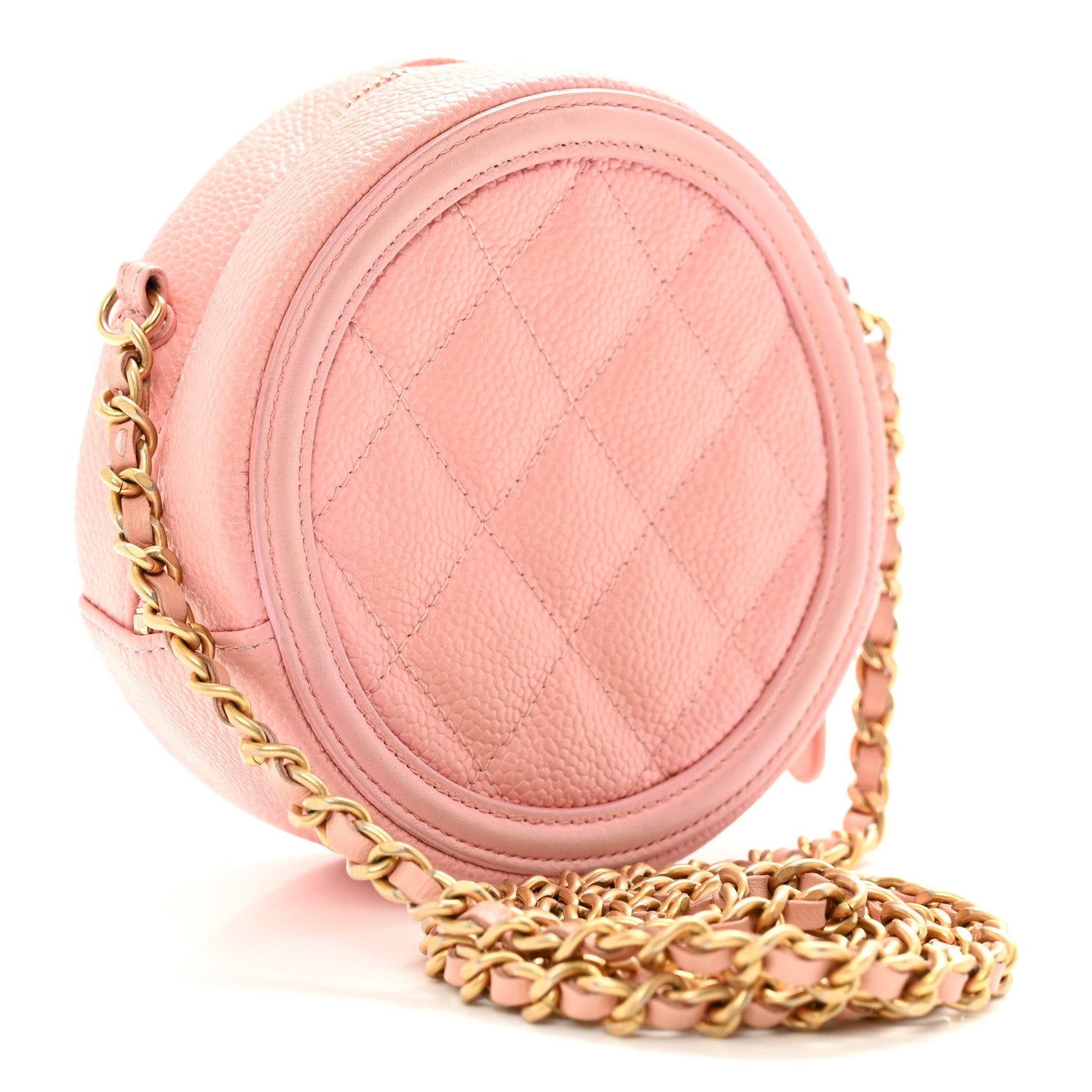 Chanel Caviar Quilted Round Filigree Crossbody Pink 3 of 11