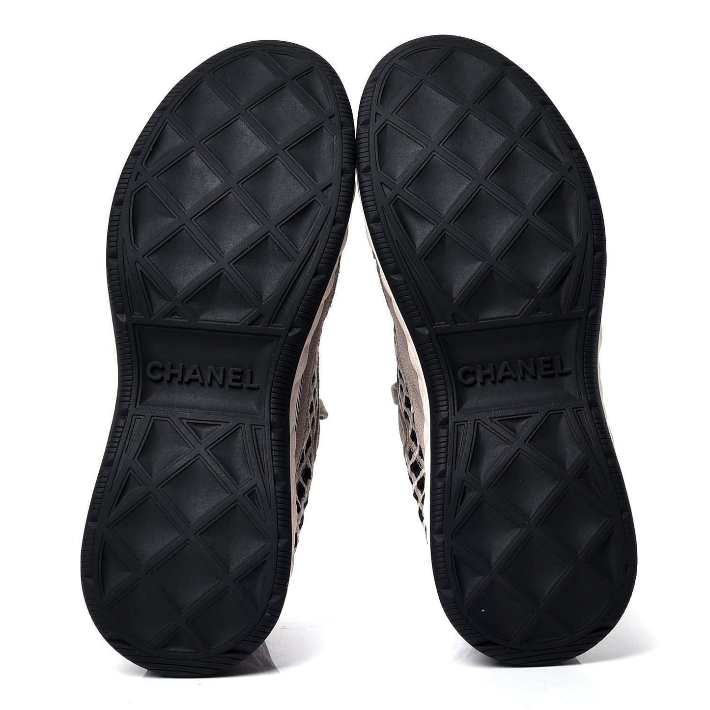 Suede Calfskin Embroidered CC Sneakers 37 Beige Black
