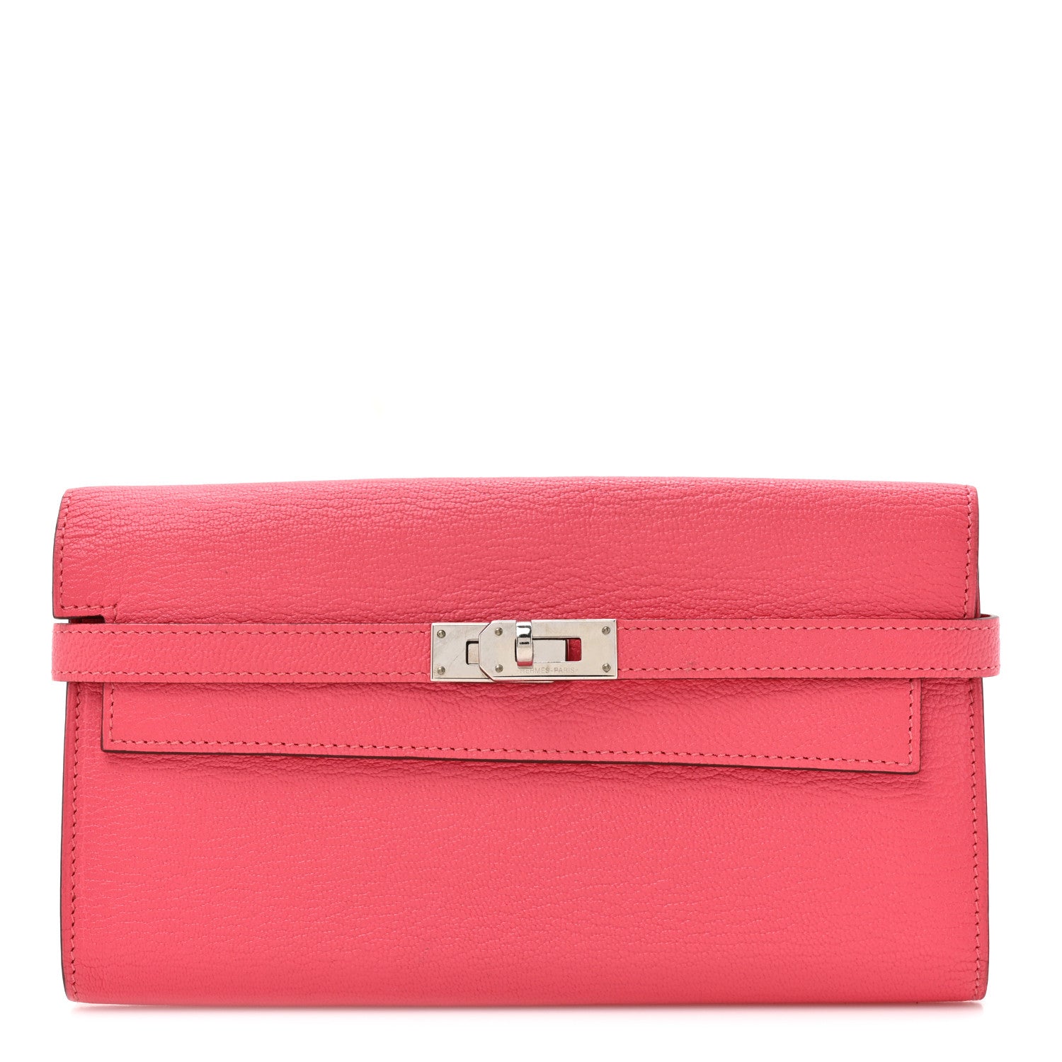 Hermes Chevre Mysore Kelly Longue Wallet Rose Lipstick 1 of 8