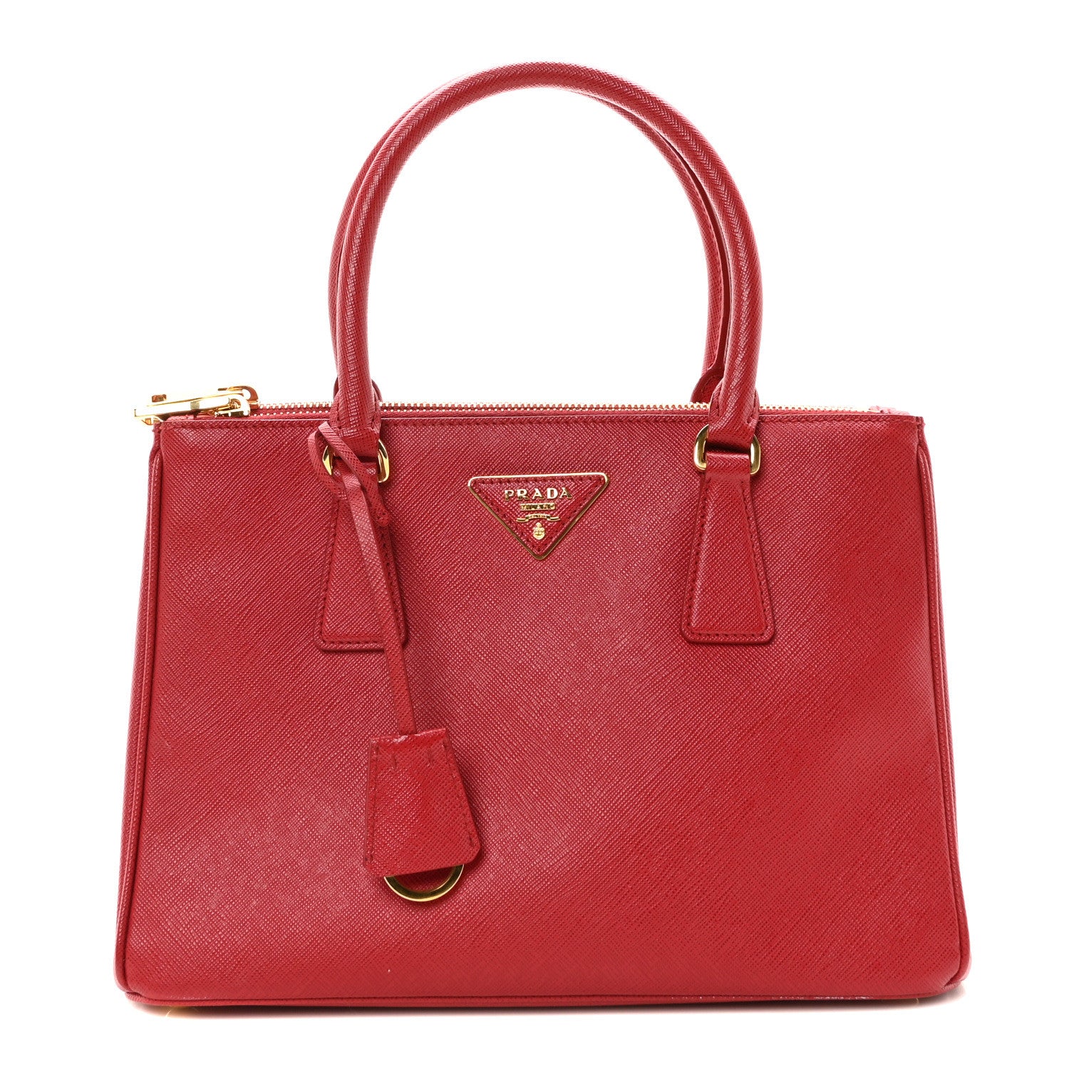 Prada Saffiano Small Galleria Double Zip Tote Fuoco 1 of 9