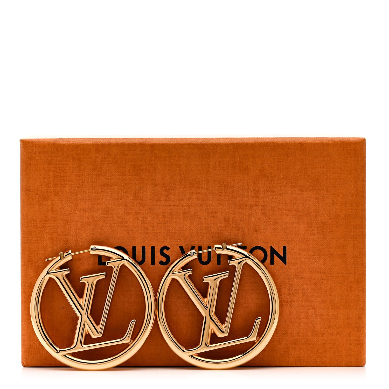Louis Vuitton Metal Louise Hoop Earrings Gold 6 of 6