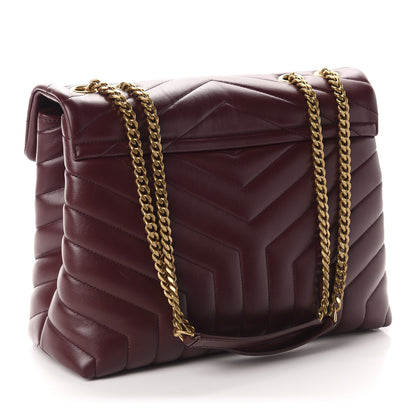 Saint Laurent Calfskin Y Quilted Monogram Medium Loulou Chain Satchel Palissandre 3 of 11