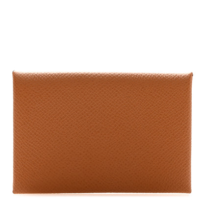 Hermes Epsom Calvi Card Case Gold 1 of 8