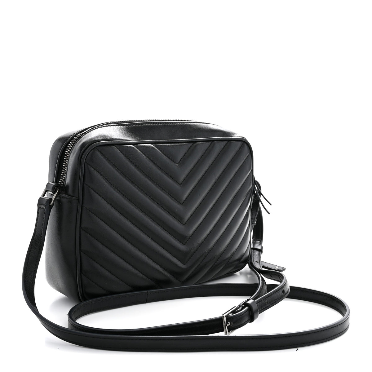 Saint Laurent Calfskin Matelasse Monogram Lou Camera Bag Black 3 of 14